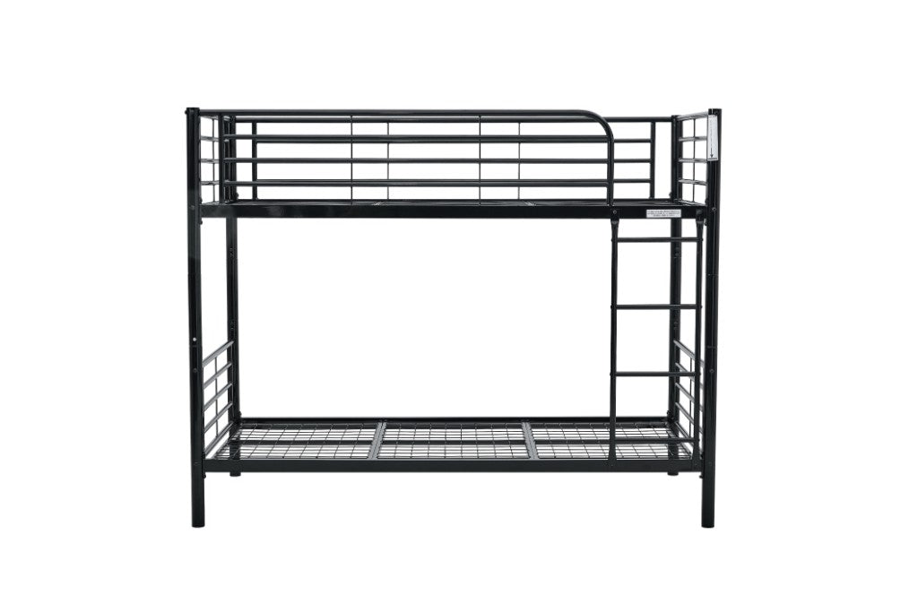 Tiamo METAL Bunk Bed Single Over Single - White/ Black