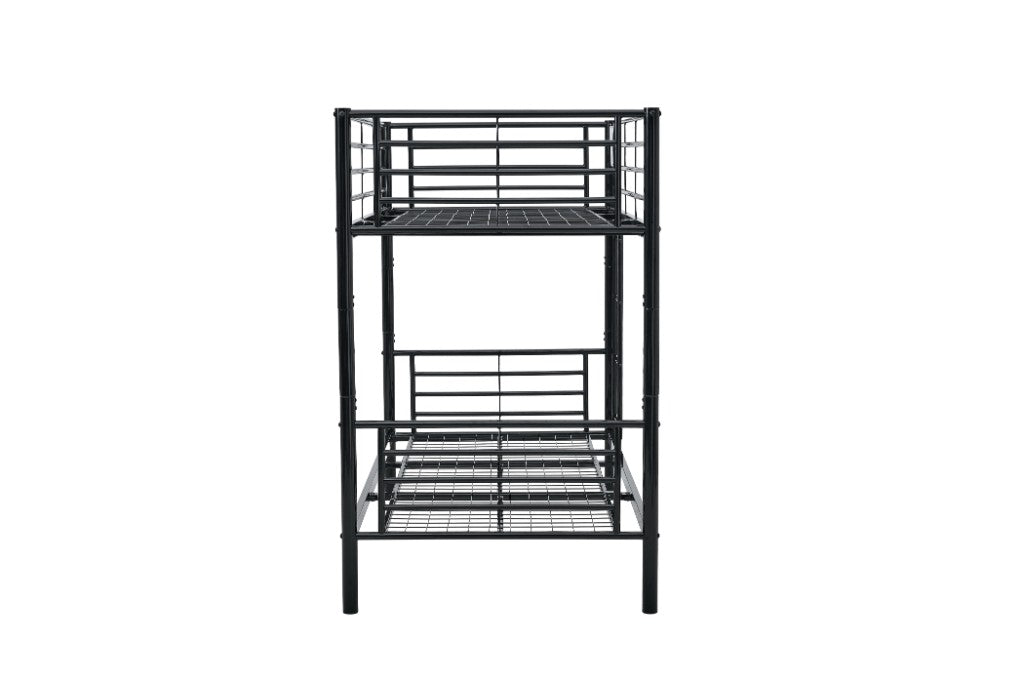 Tiamo METAL Bunk Bed Single Over Single - White/ Black