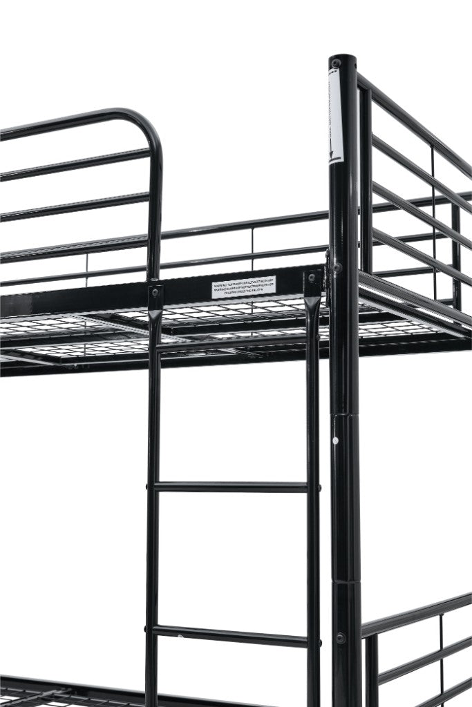 Tiamo METAL Bunk Bed Single Over Single - White/ Black