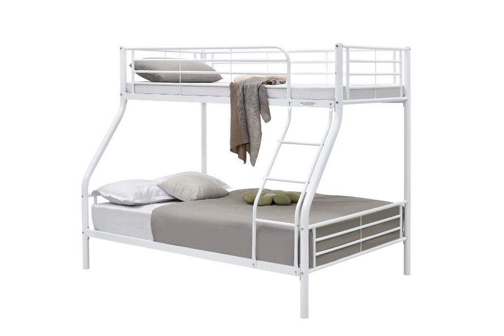 Tiamo Heavy Duty Metal Bunk Bed Single Over Double Black/white